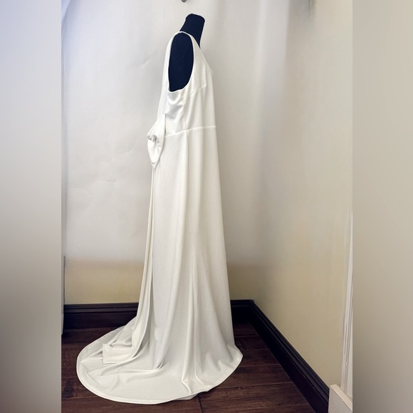 Lulus Loving Fate White Bow‎ Square Neck Backless Maxi Dress, Size 2XL - Picture 8 of 16